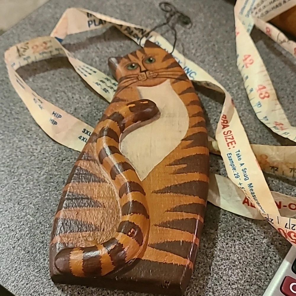 Cat decor handpainted wooden plaque